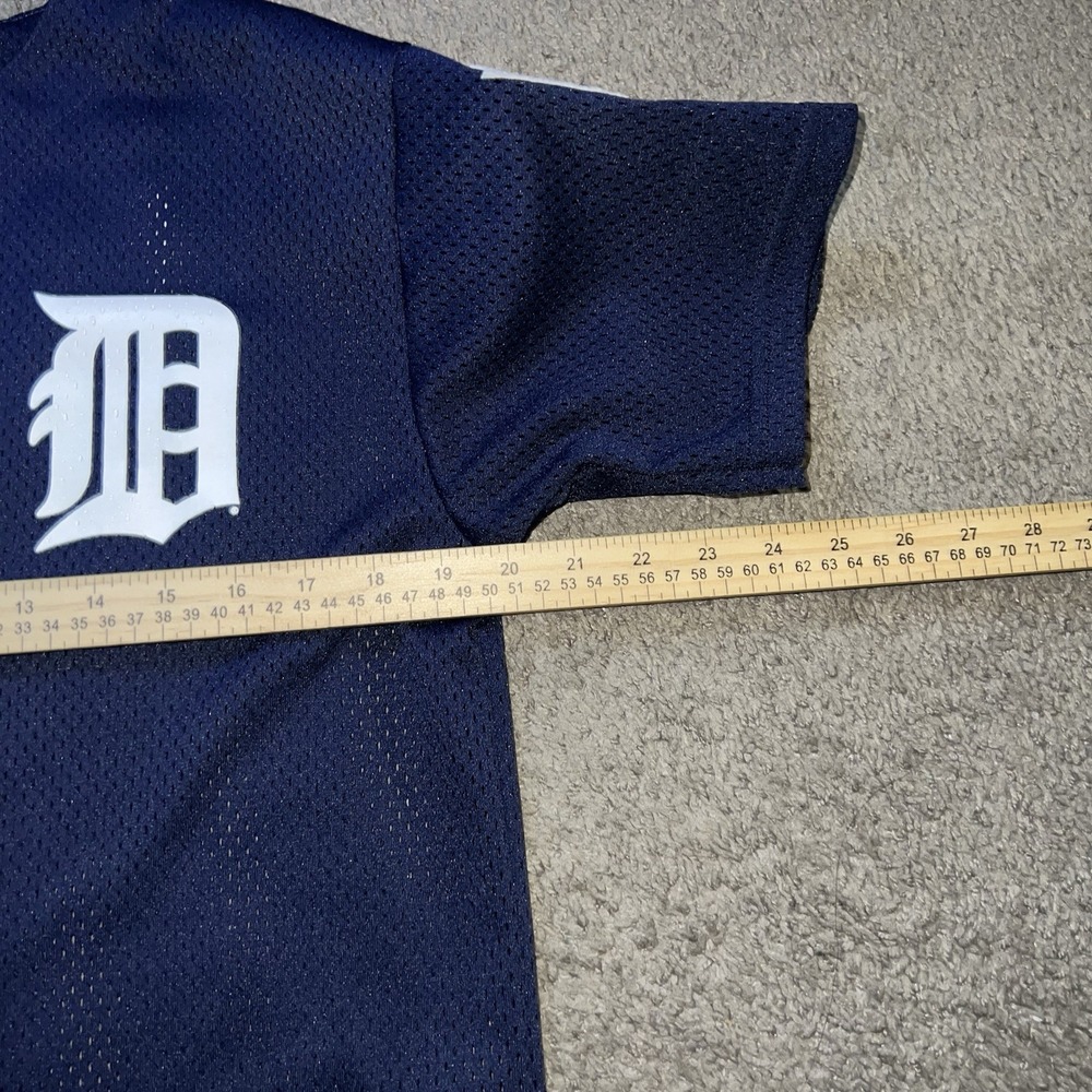 Vintage Majestic Detroit Tigers Authentic Mesh Jersey Women XL Navy Blue - Picture 4 of 6